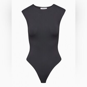 Babaton Sculpt Contour Shoulder Pad Bodysuit in Black Size XS